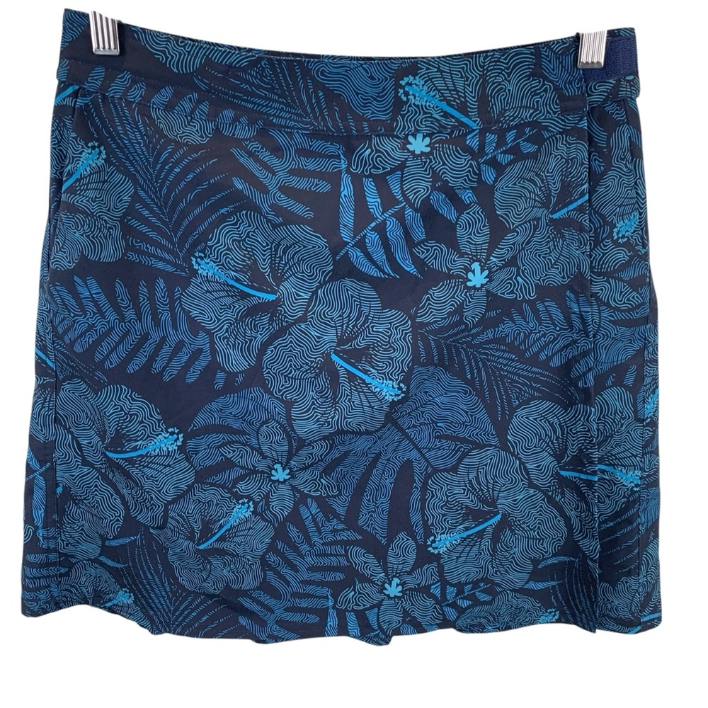 Rip Skirt sz S Turquoise Navy Blue Maui Moonlight Beach Wrap Skirt Hawaiian - Picture 2 of 6